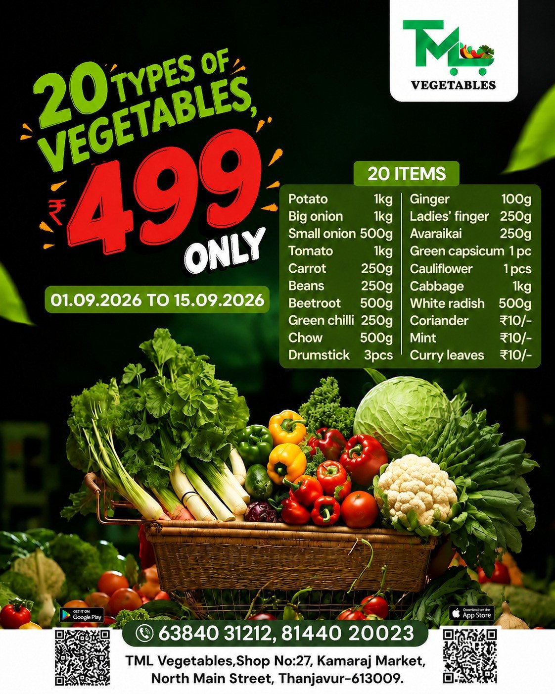 499/- COMBO veges
