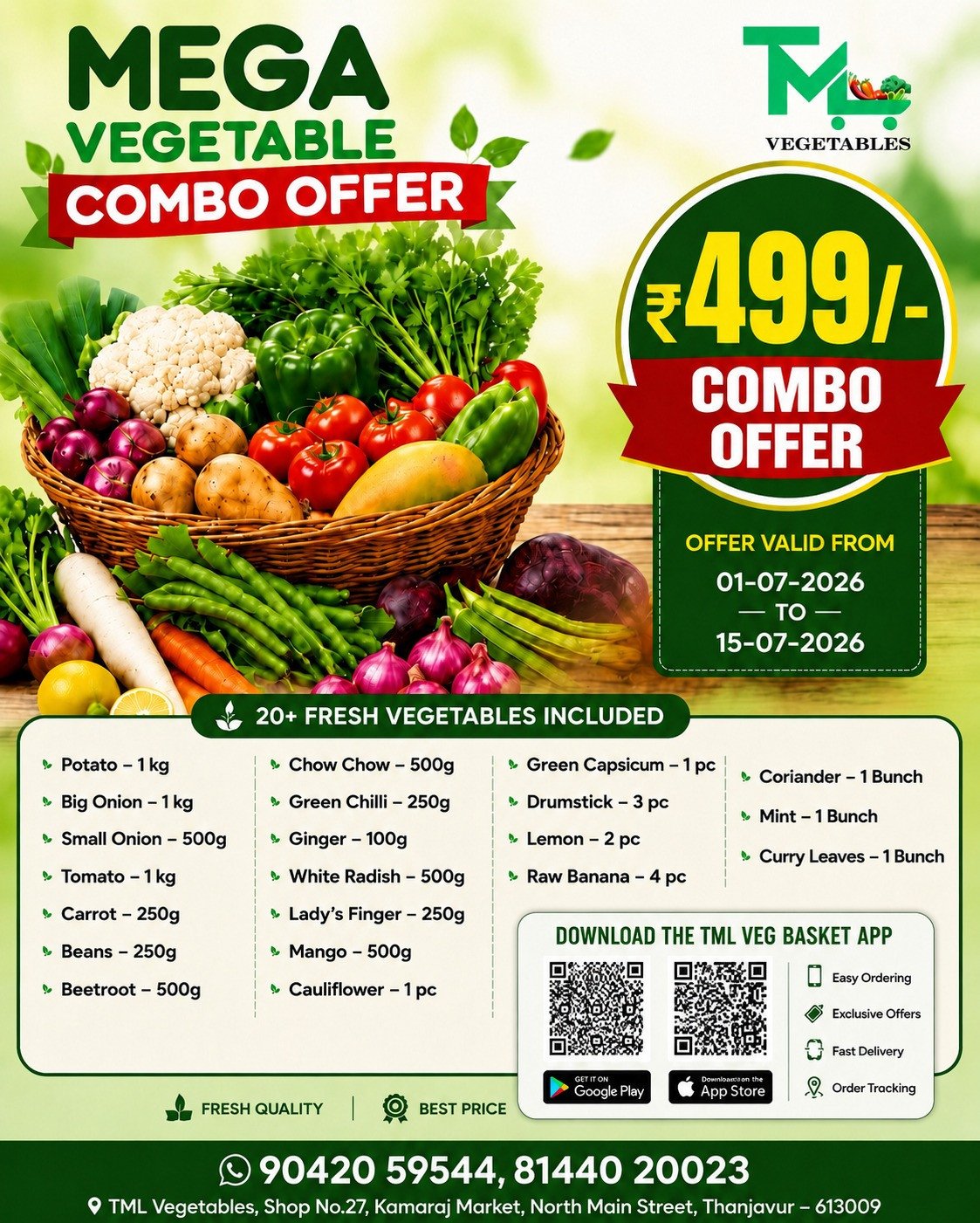 499/- COMBO veges
